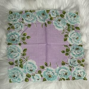 1943. Retro Vintage Lavender Rose Hankie